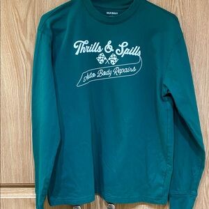 Old Navy Green Thrills & Spills Long Sleeve  Green T-shirt